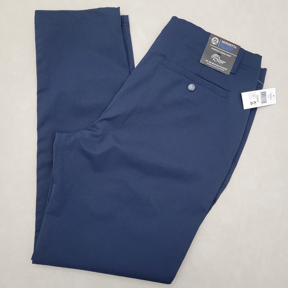 Mondetta Outdoor Project Mens Stretch Chino Pant Navy Blue Size 34 X 30